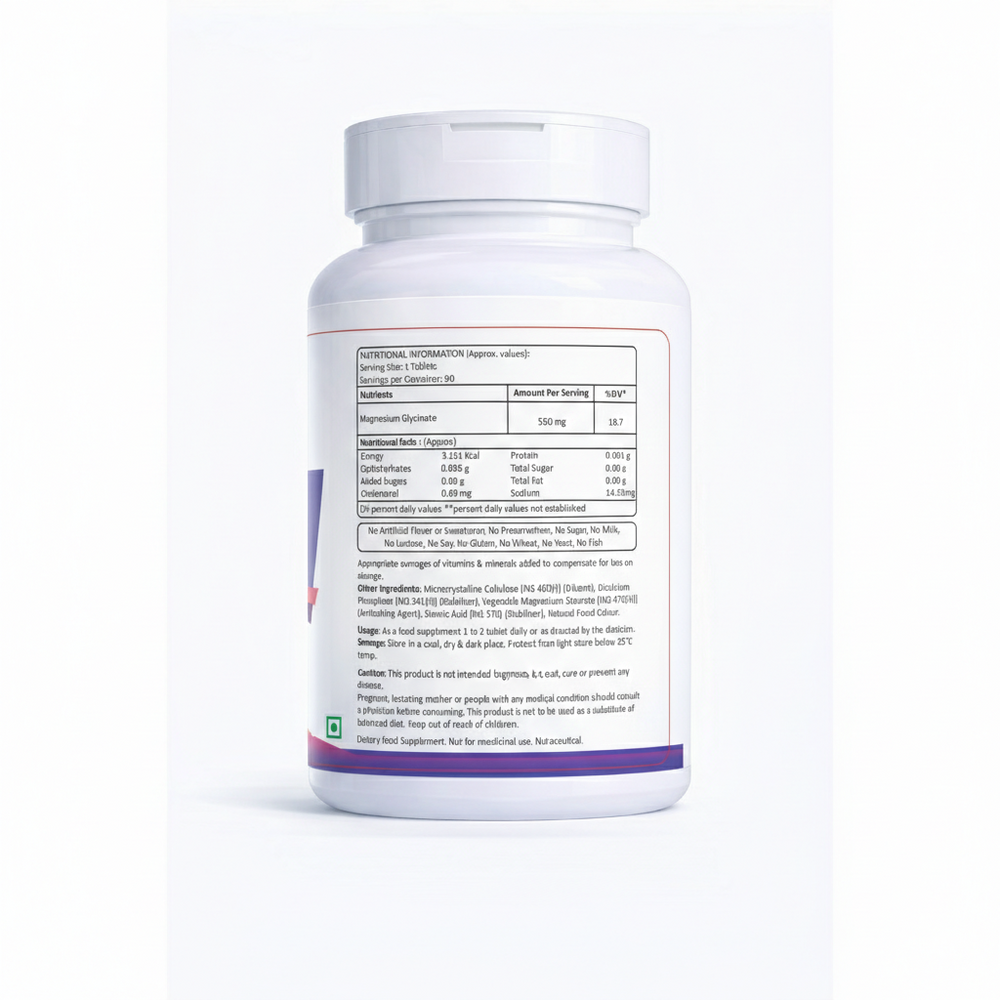 Magnesium Glycinate Pro 550mg Tablets – 90 Tablets