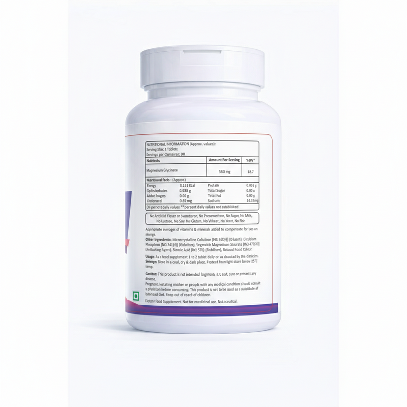Magnesium Glycinate Pro 550mg Tablets – 90 Tablets