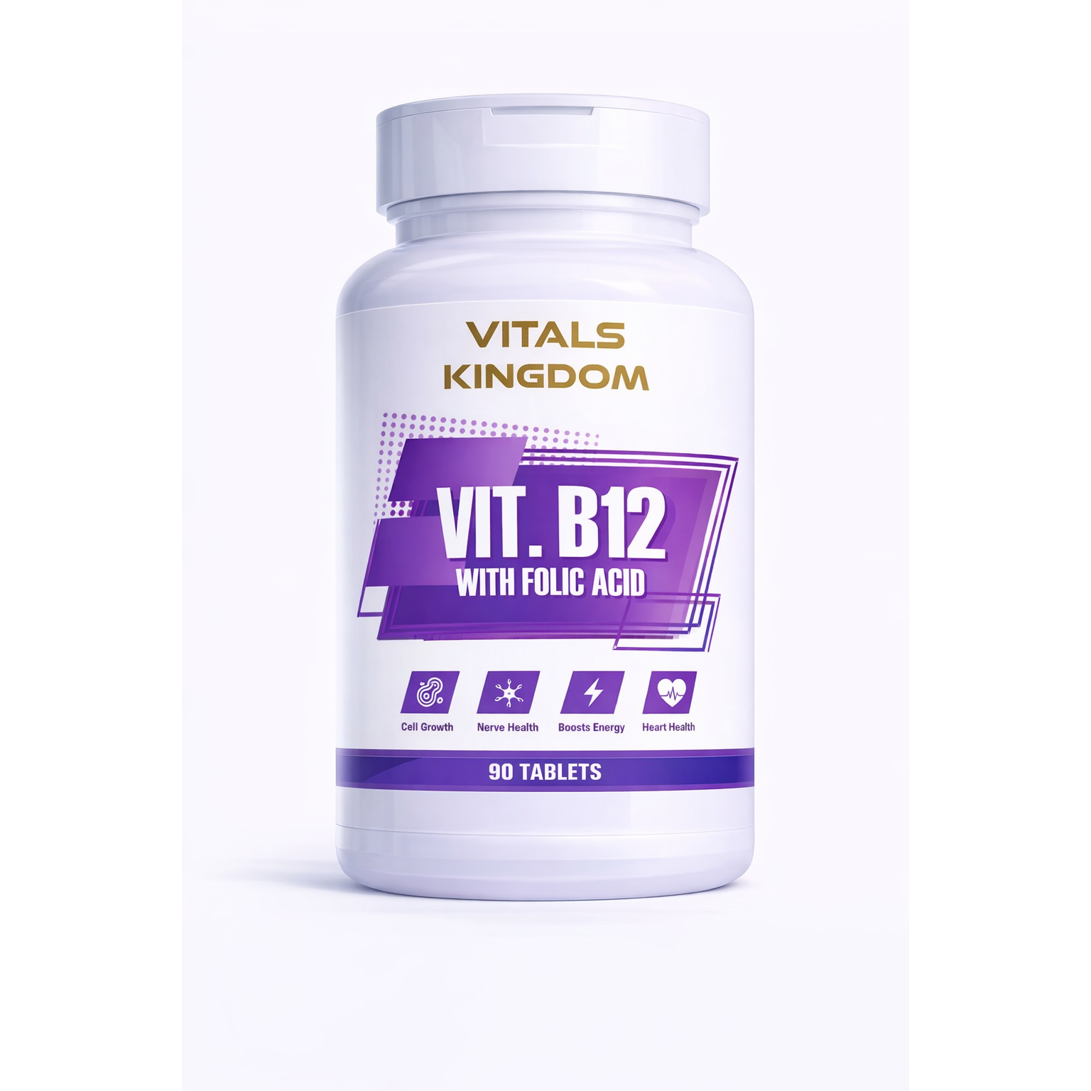 Vitamin B12 1000mcg + Folic Acid 500mcg Tablets – 90 Tablets